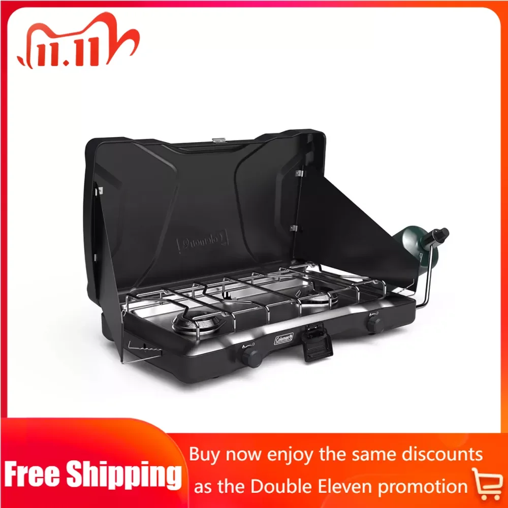 

Portable Propane Camping 2 Burner Stove Gas Cooker Cooktop Gas Cookers Free Shipping