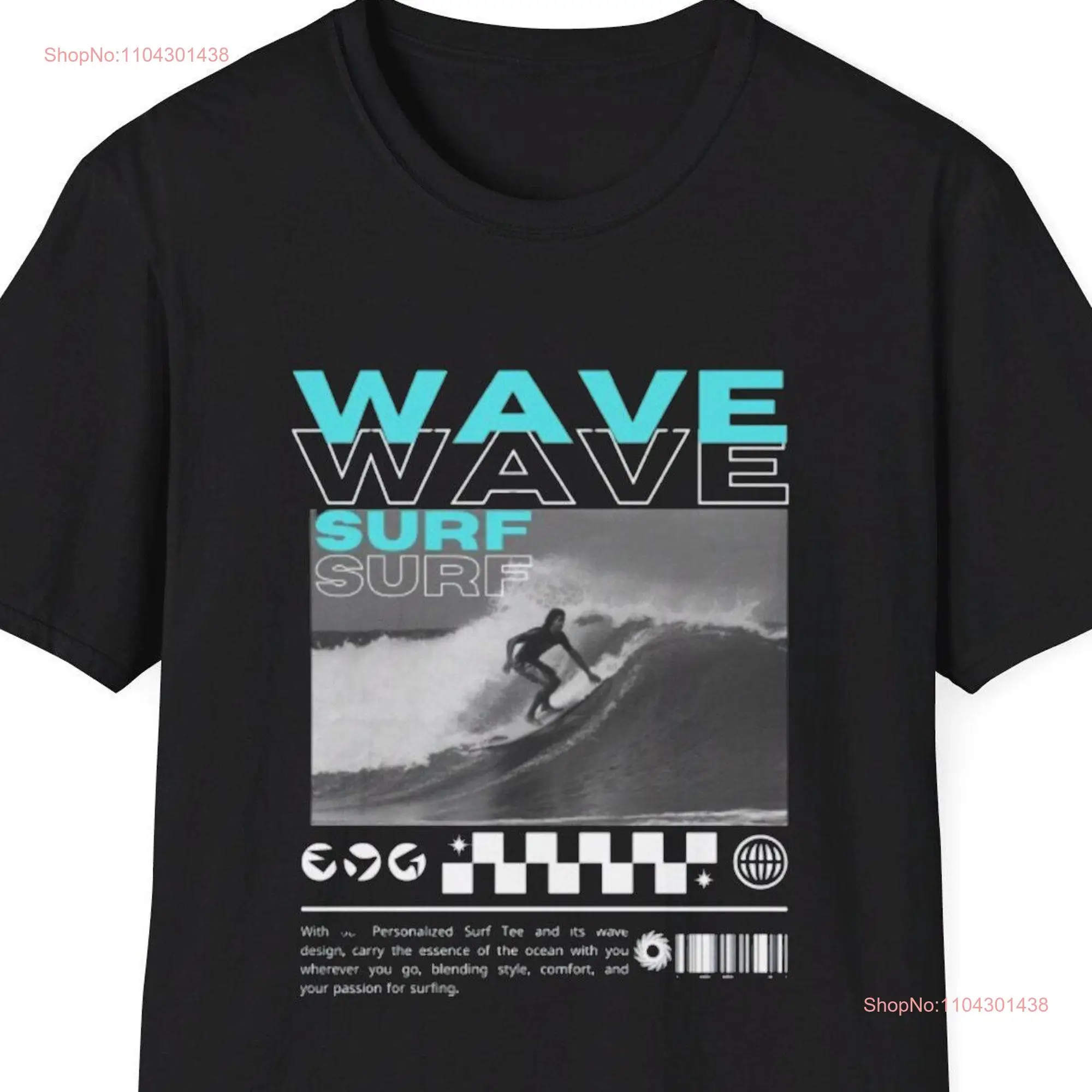 Персонализированная футболка Surf Wave хлопковая одежда с дизайном Waves and Surfer