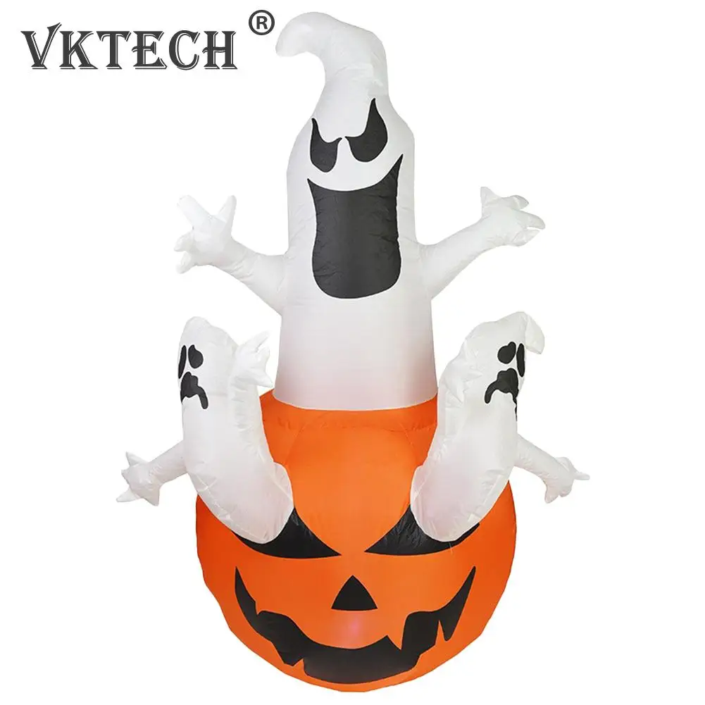 

Light-Up Blow Up White Ghost with LED Light Inflatable White Ghost Decoration 5.9FT Giant Inflatables Ghost for Lawn Home Party