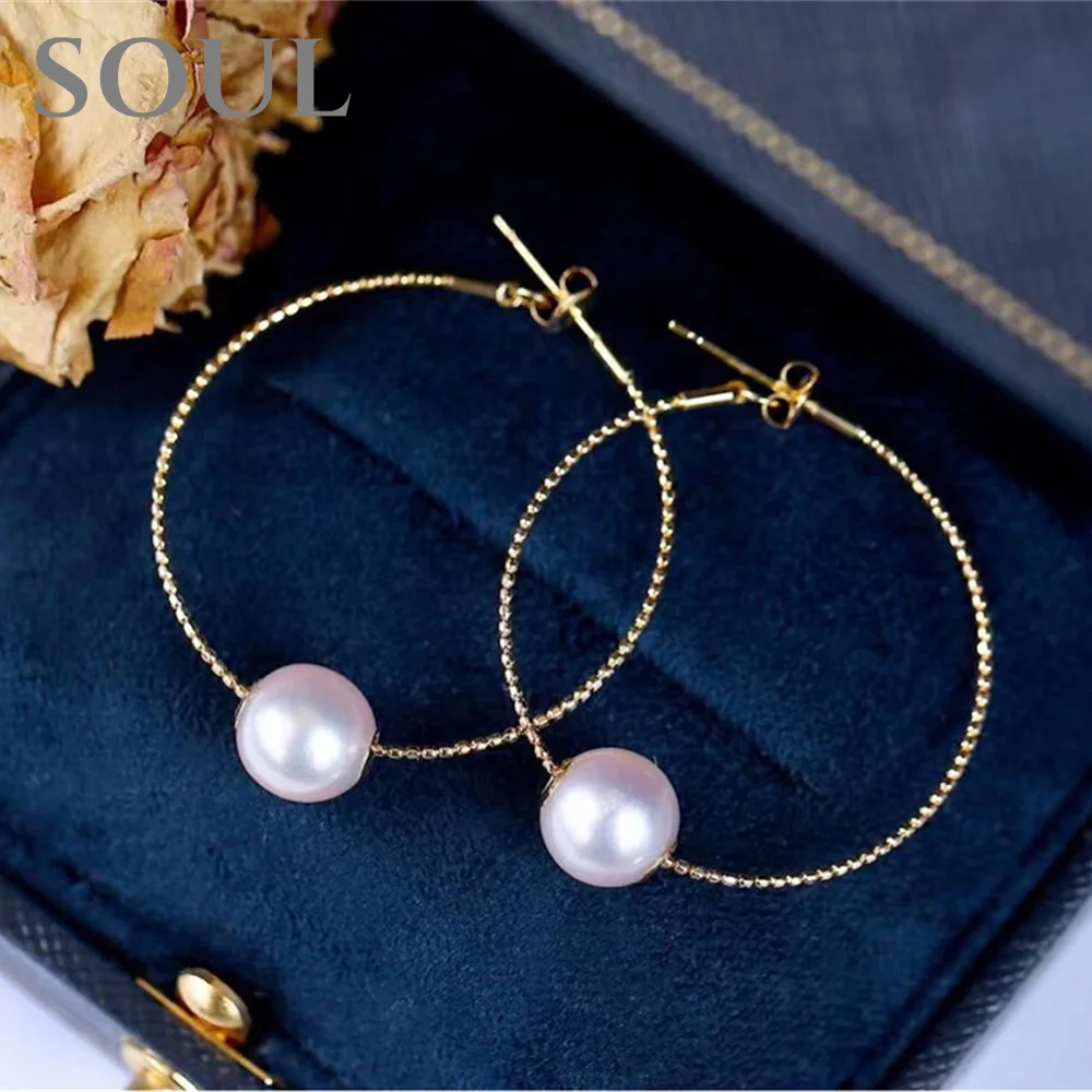 

Женские серьги из 18-каратного золота, с жемчугом