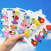 candy color baby girls cartoon hairpin for women children rainbow hair clip kids flower candy fruit barrette hair accessories