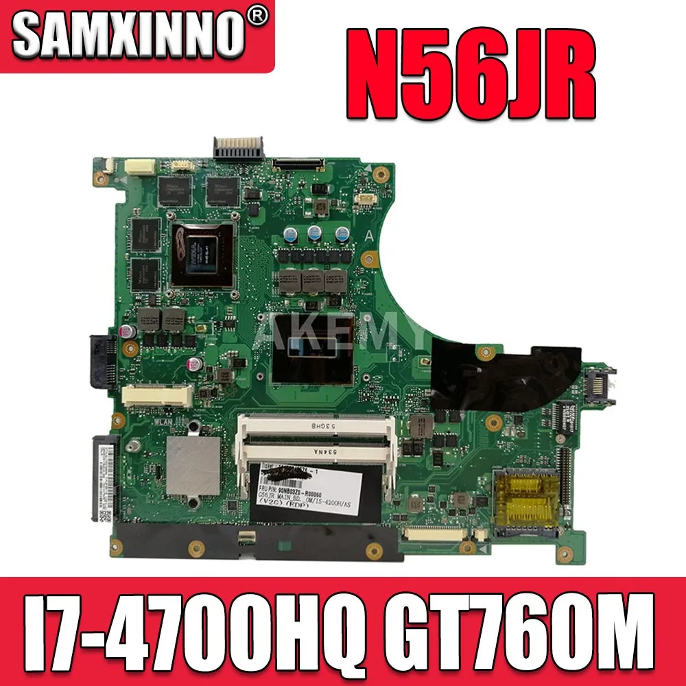 

90MB03Z0-R00010 Laptop motherboard For ASUS N56JRH N56JR N56J N56JR I7-4700HQ GT760M Mainboard REV.2.0 N14E-GL-A1