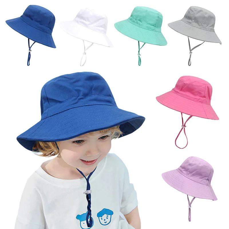

Big Brim Baby Sun Hat Summer Spring Kids Bucket Hat for Girls Boys Cotton Linen Children Cap Beach Travel Kids Hats Caps 2M-6Y