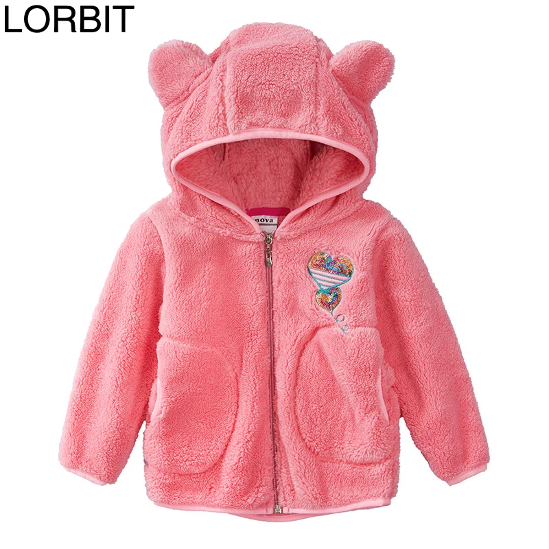 

Детский спортивный кардиган на молнии с капюшоном и коралловым бархатным утеплителем