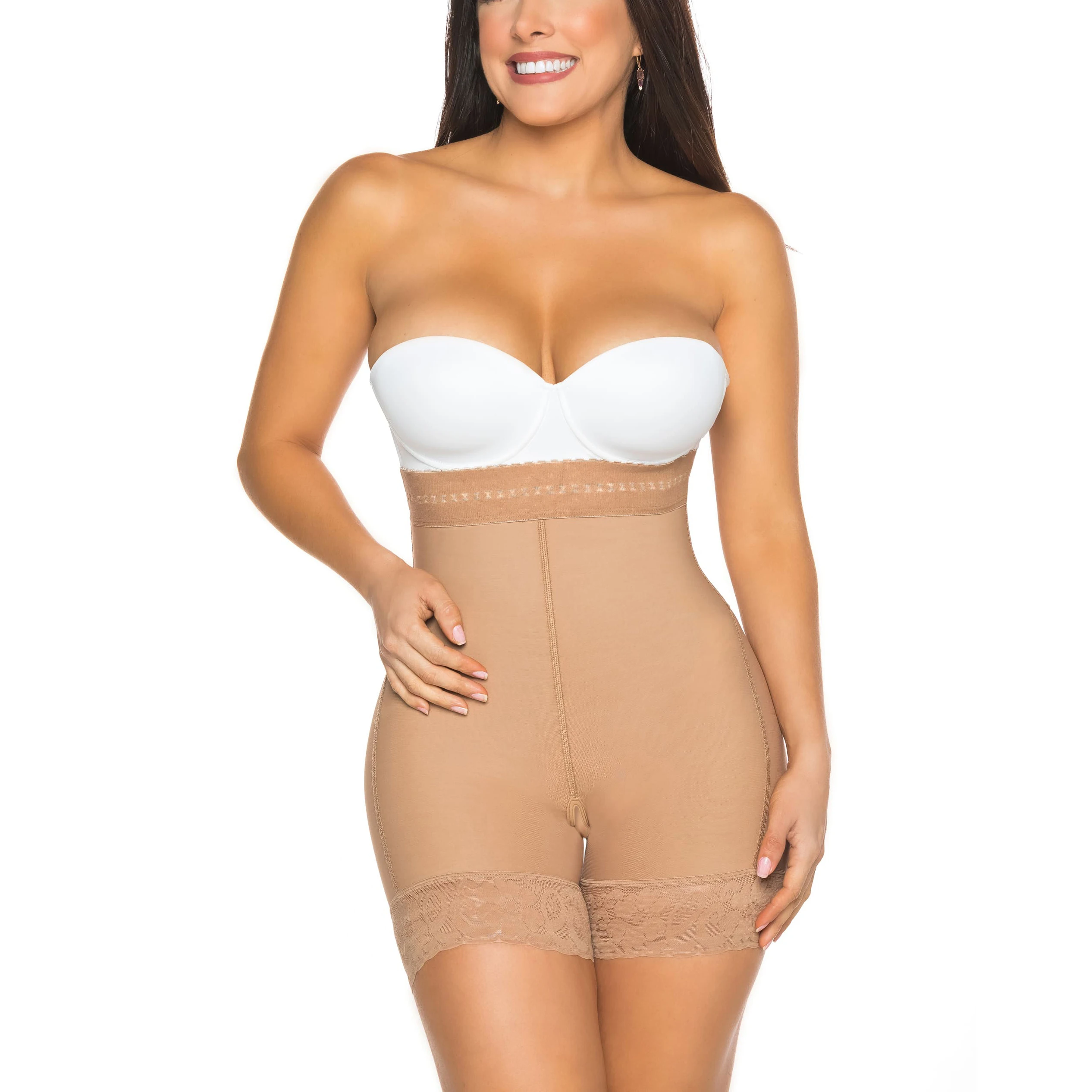 High Waist Hip Lifting Shorts Skin Tone Pants