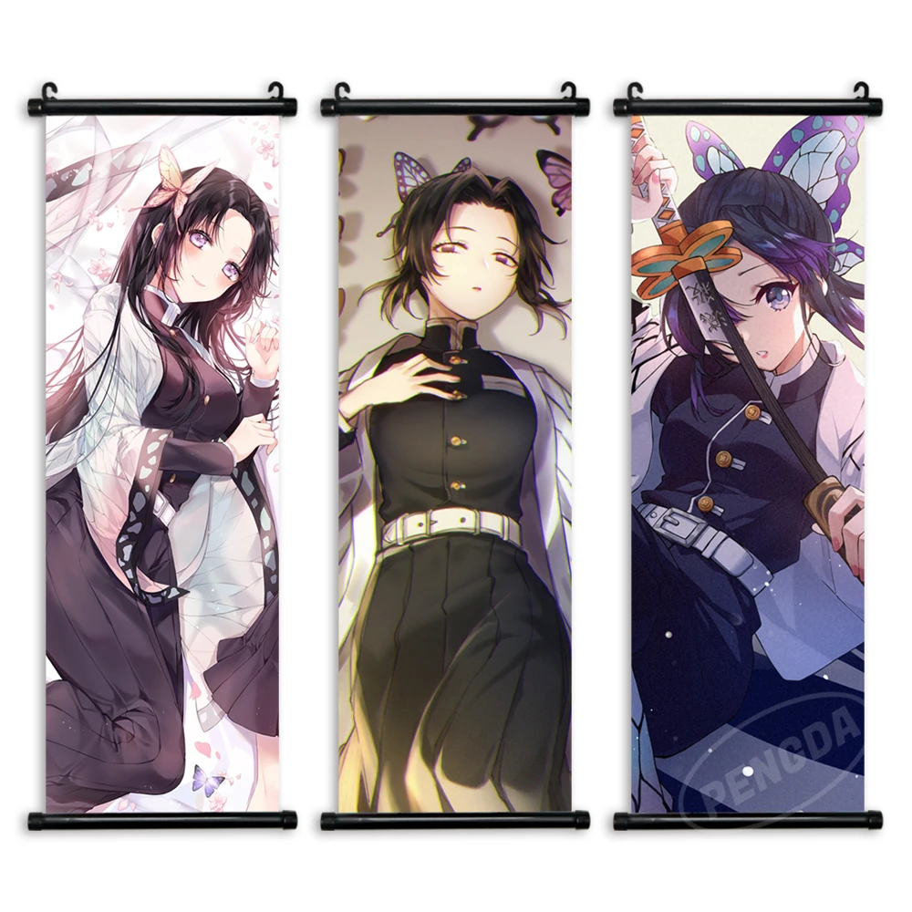 

HD Print Kochou Shinobu Hanging Painting Home Decor Demon Slayer Canvas Poster Anime Pictures Modern Living Room Wall Art Gift