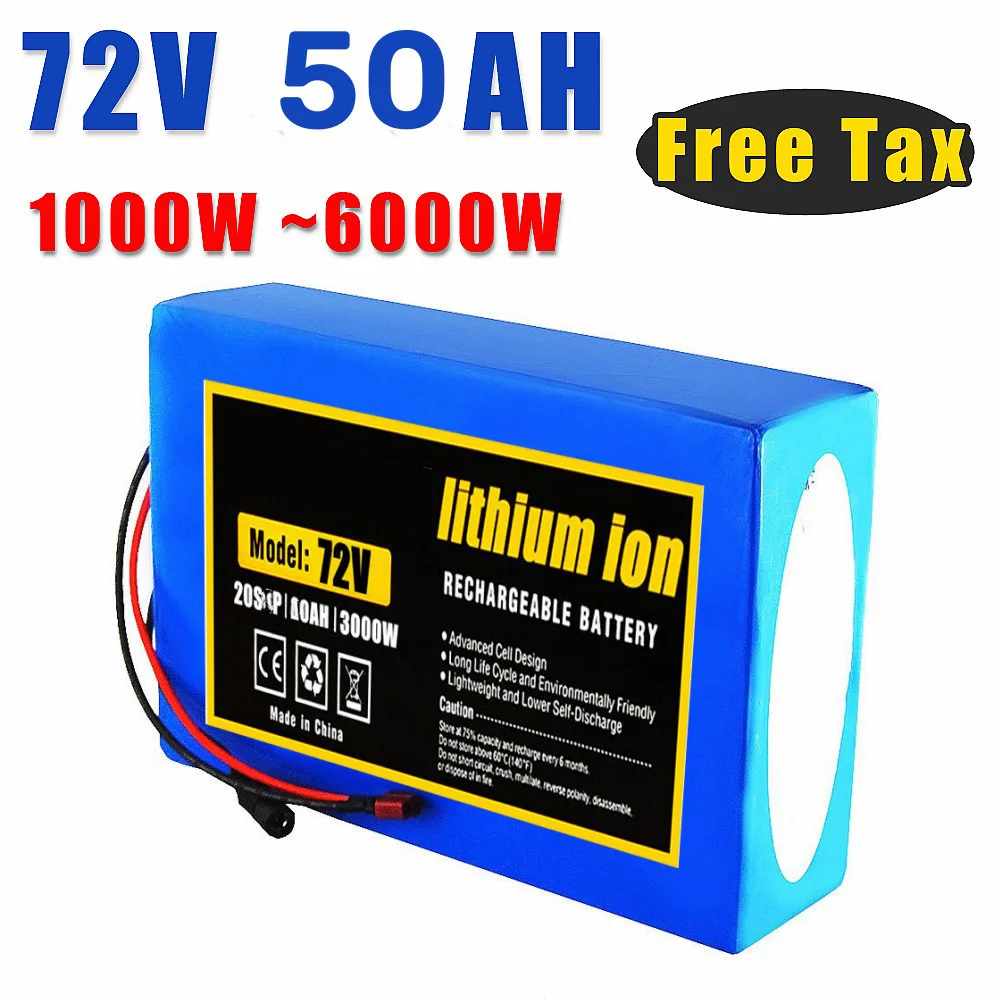 

20S 72V 20Ah 30Ah 40Ah 50Ah Electric Bike Battery 21700 5000mAh Cell 72V Electric Scooter Lithium Battery with 30A 50A BMS