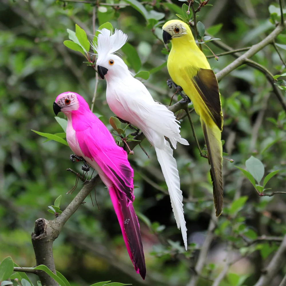 

25/35cm Creative Handmade Simulation Parrot Animal Bird Garden Props Decoration Miniature Feather Lawn Doll Ornaments