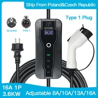 ev mobile charger wallbox 16a 220250v type1 sae j1772 adjustable portable electric vehicle charging cord 5m schuko plug evse