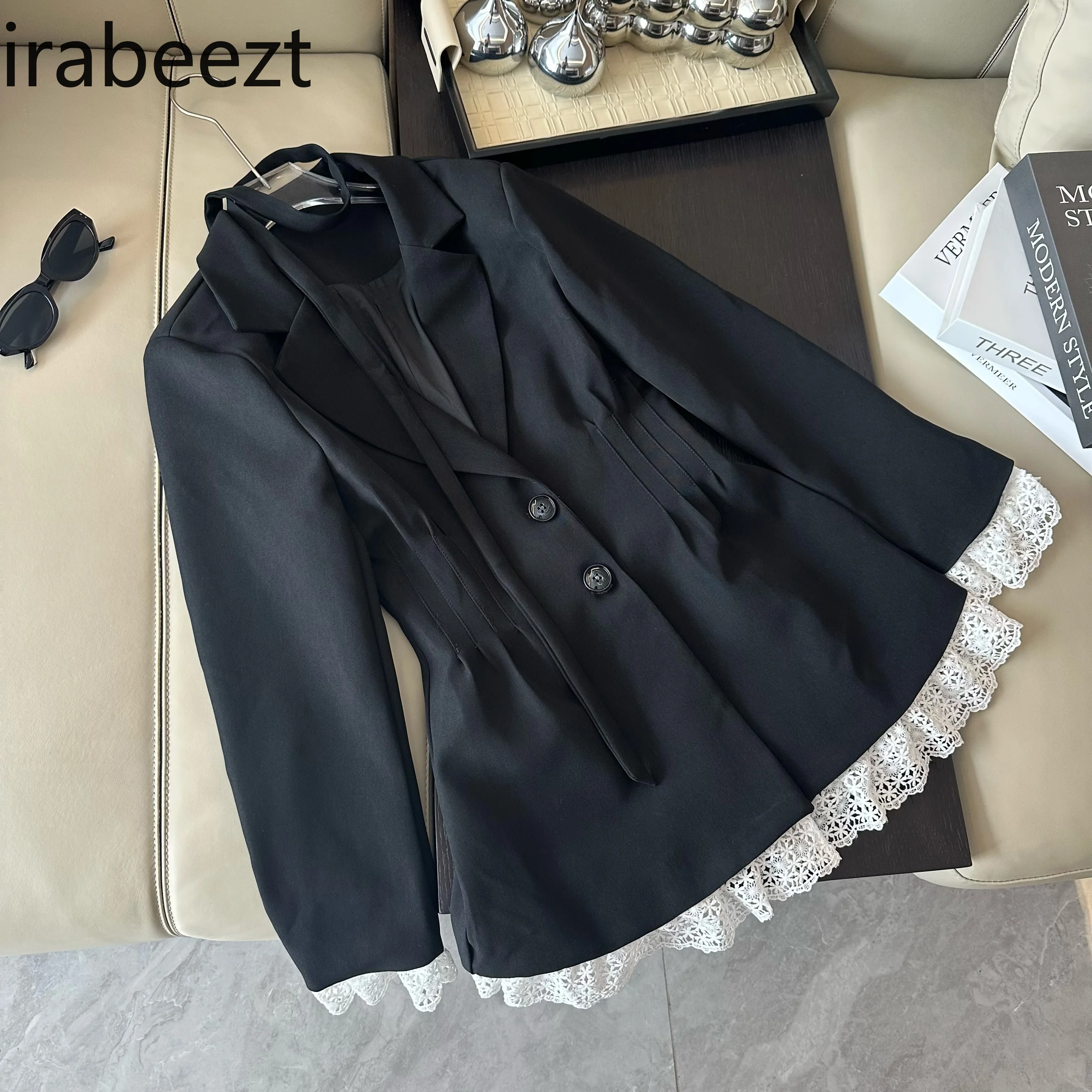 Кружевное лоскутное пальто женский милый темпераментный Топ Casacos De Inverno Feminino