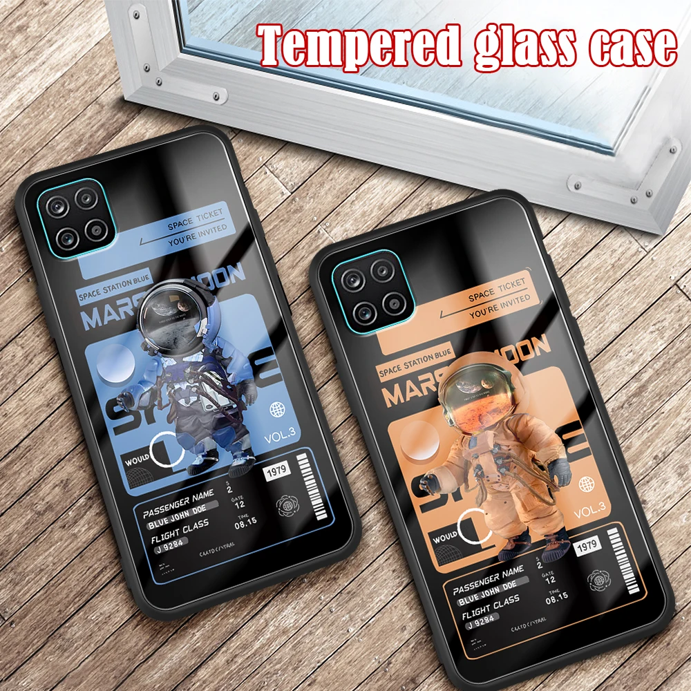 

Sci-Fi Astronaut Glass Case For Samsung Galaxy A01 A02 A02S M02 A6 J6 J4 Plus A7 M20 M30 M21 M32 M31 M51 M52 J2 J5 J7 Prime Case