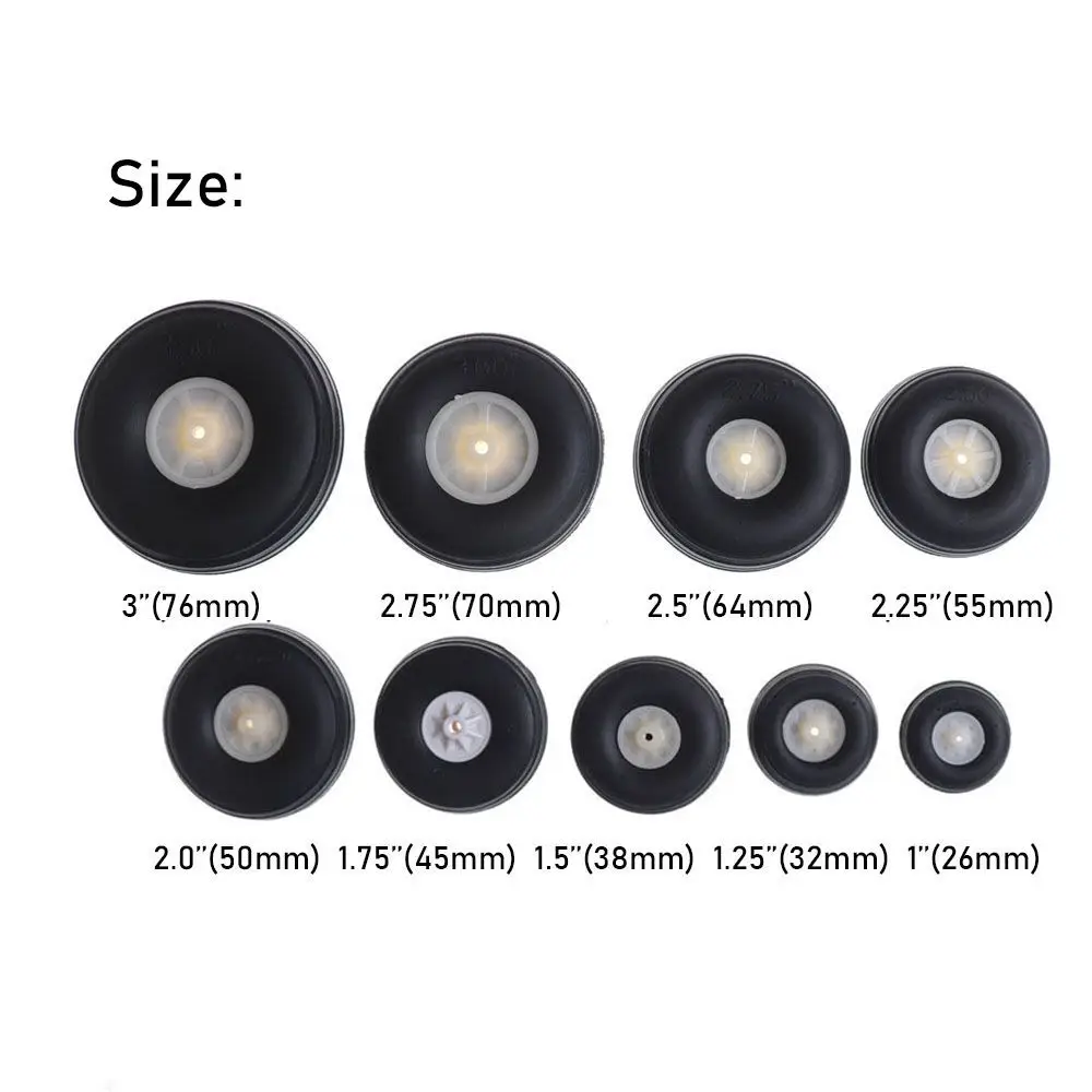 1pair Hot Sale Black Accessories Rubber PU Tail Wheel Plastic Hub RC Airplane Replacement Plane Toy Parts images - 6