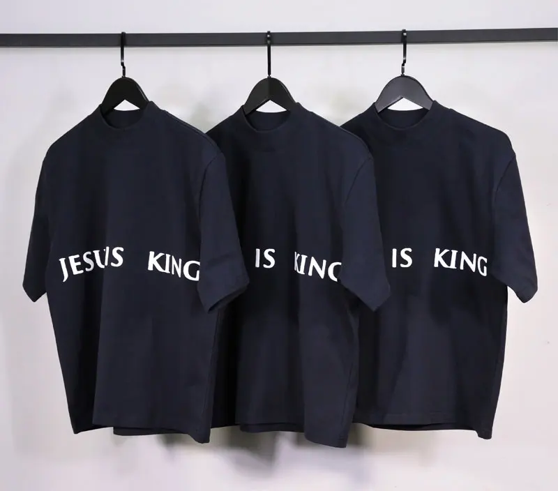 Kanye West CPFM God oil paint oversized t shirt chicago Alphabet foam print T-shirt high street Loose Hip Hop T-Shirt |