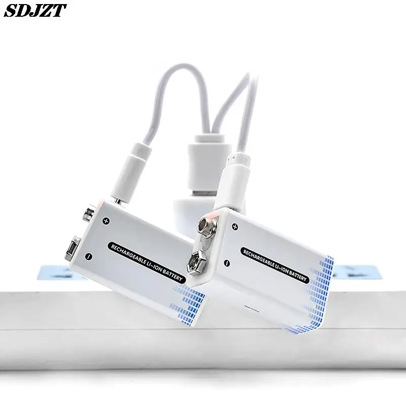 

1pc 9V Battery 9V Li-ion Rechargeable Battery Type-C Battery 9v Lithium For Multimeter Microphone Toy USB Charging Cable