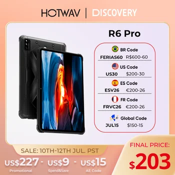 HOTWAV R6 Pro Rugged Tablet 15600mAh Android 12 10.1 Inch HD+ Pad 8GB 128GB Octa Core 16MP Camera Dual SIM Glove Mode Tablets PC 1