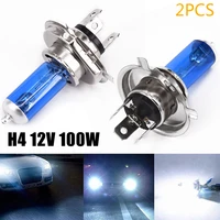 2pcs car halogen lamp h4 12v 100w ultra white light 6000k car halogen lamp quartz material car halogen lamp
