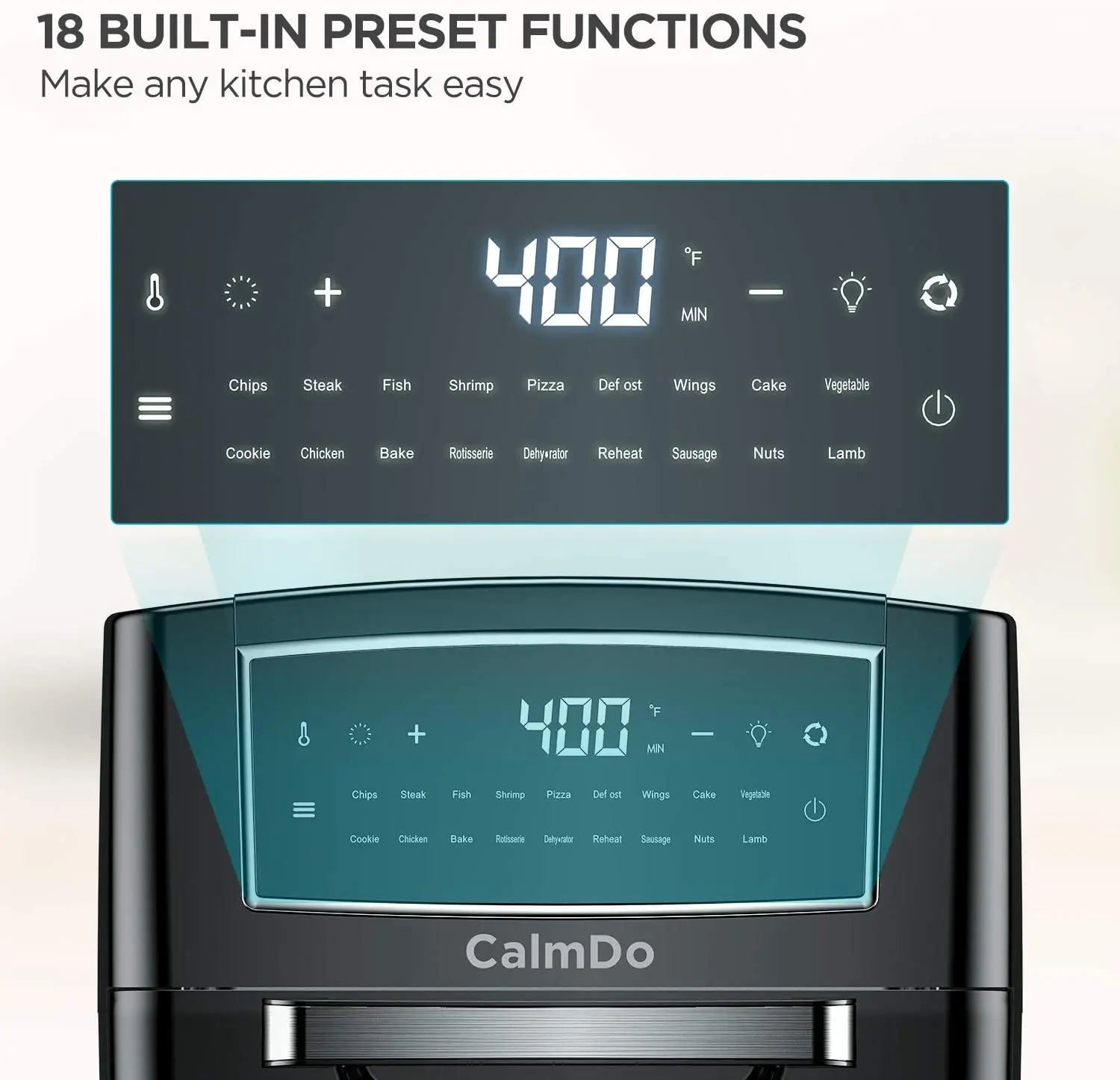 Безмасляная фритюрница CalmDo 1500 Вт 12L/12.7QT духовка для здоровья плита умная