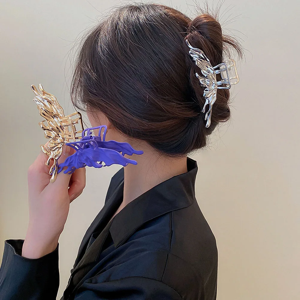 

2022 Woman Novelty Butterfly Hairpins Punk Style Metal Silver Hair Claws Barrettes Women Hair Accessories Hair Clips Hairgrip