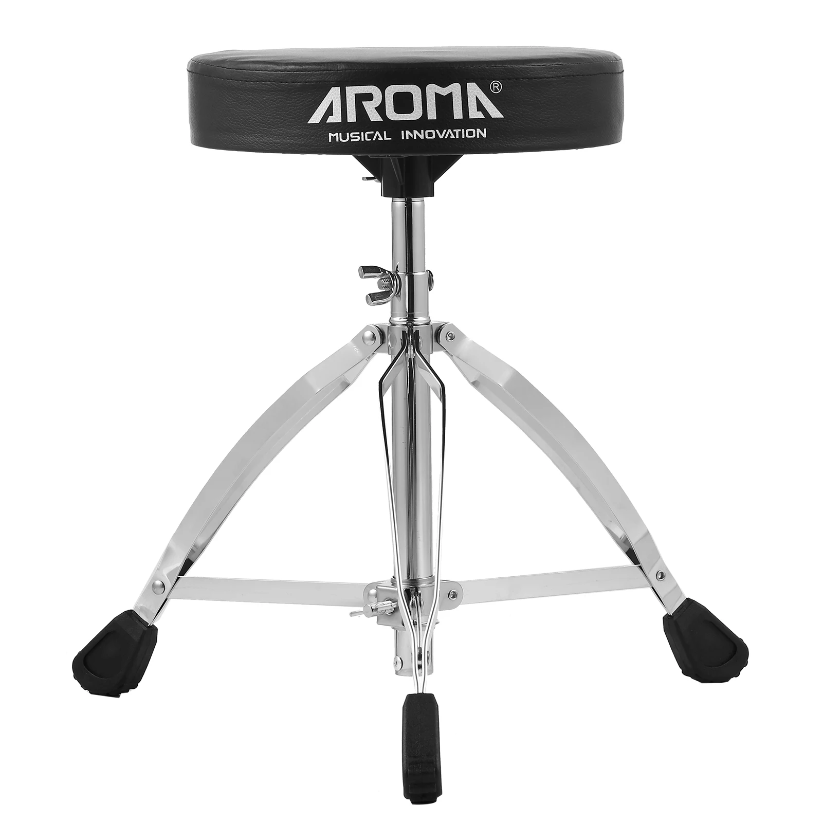 

Universal Drum Throne Round Drum Stool Double-braced Stainless Steel Legs Anti-slip 5 Level Adjustable Height for Adult Drummers