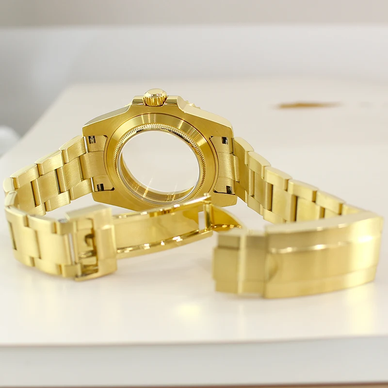 Золотой корпус часов для дайвинга 40 мм сапфировое стекло безель с 120 кликов Seiko NH35