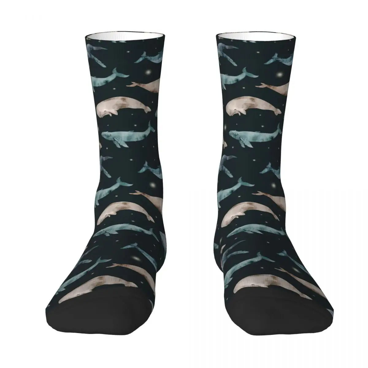 Seamless Pattern With Watercolor Whales Adult Socks,Unisex socks,men Socks women Socks