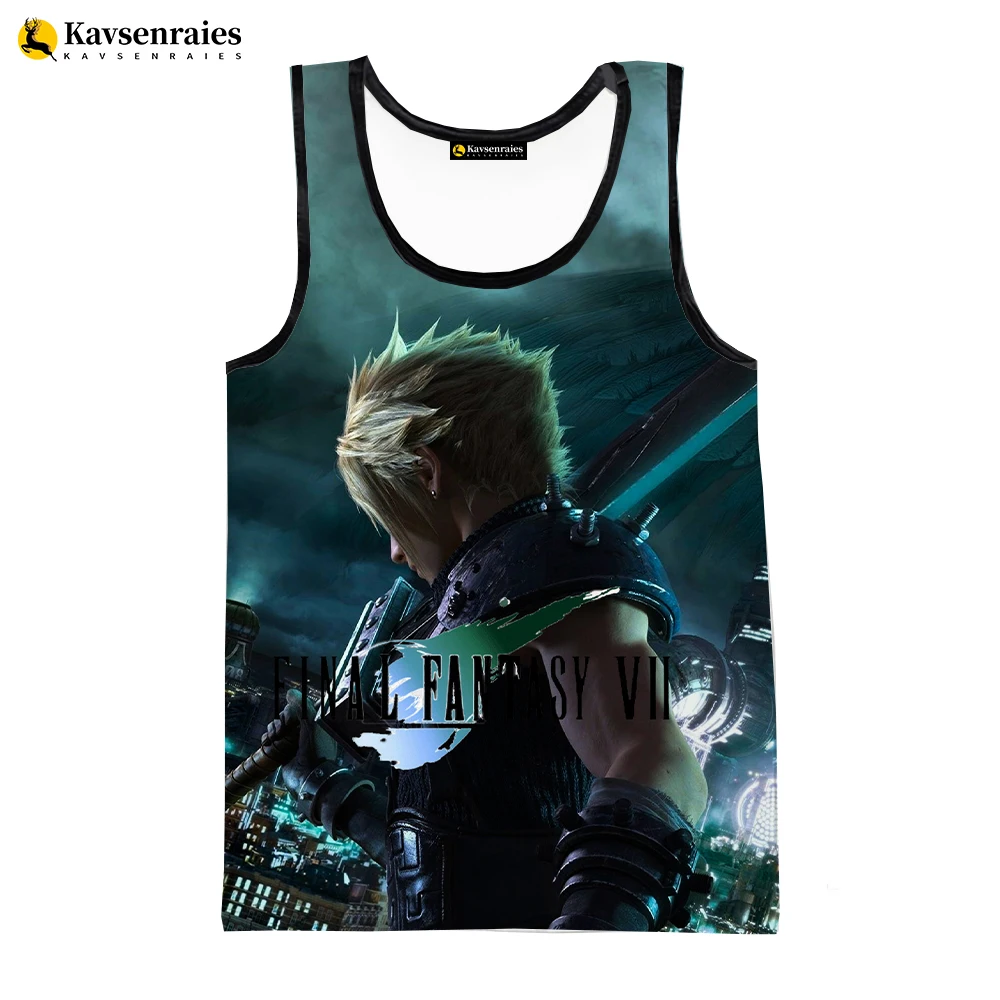 

Майка Мужская/Женская с 3D-принтом финальной фантазии, модная повседневная рубашка без рукавов, топ оверсайз в стиле хип-хоп, лето 2023