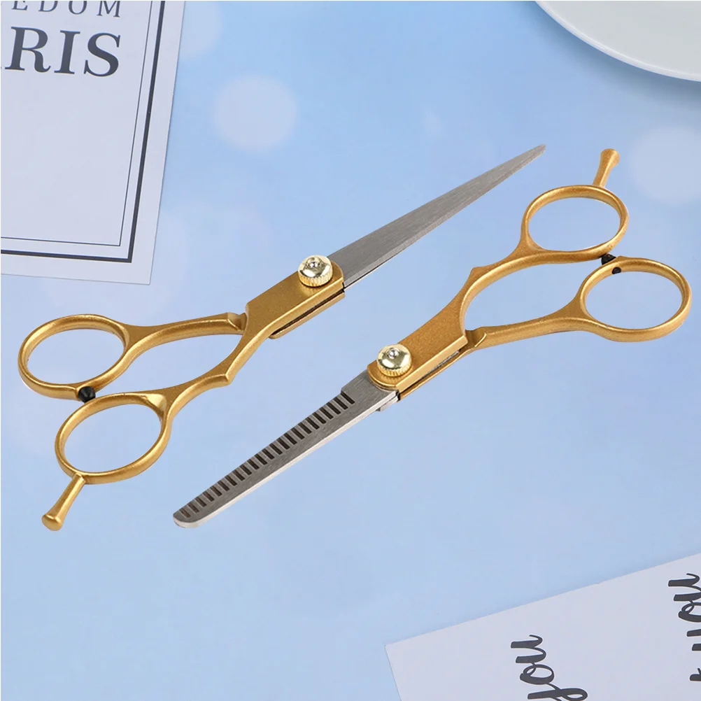 

2Pcs Haircut Shear Nice Teeth Scissor Flat Scissor Hair Styling Trimmer