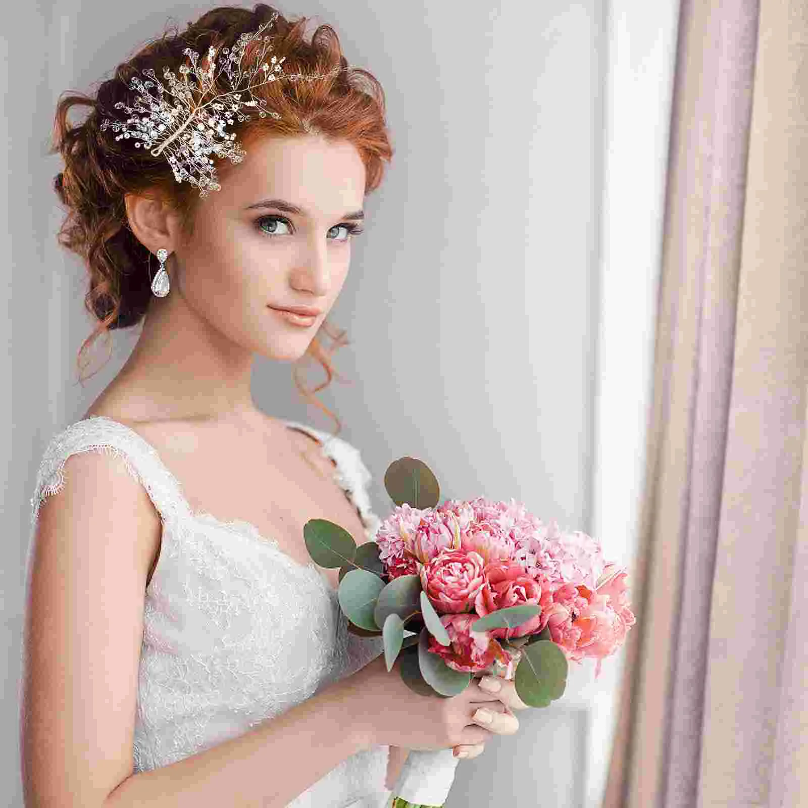 

Женские свадебные аксессуары для волос, ювелирные изделия в европейском и американском стиле с жемчугом и кристаллами для невесты