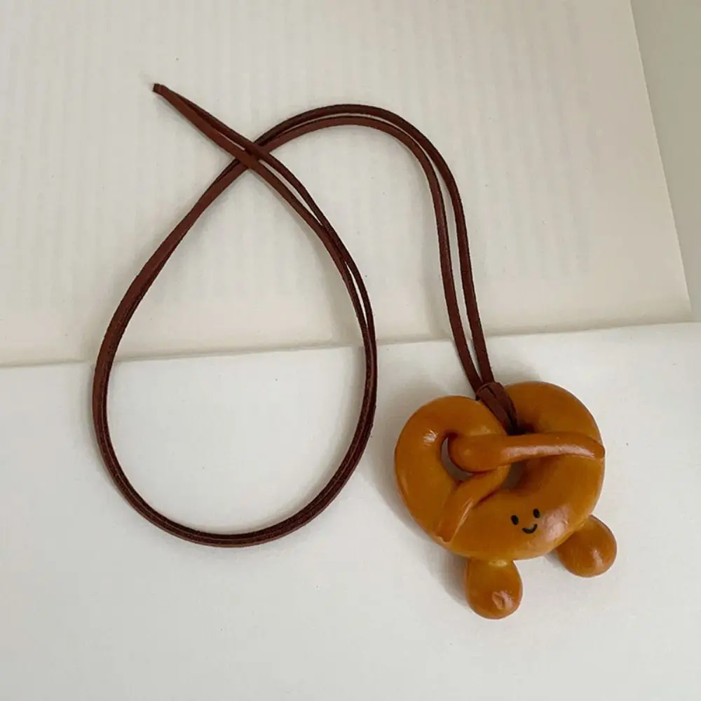 Милое ожерелье Kawaii Pretzel веревка-базель милый свитер цепочка для салона