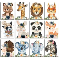 gatyztory frame diy painting by numbers kit handpainted artwork oil painting lovely animals unique gift for home decor 40x50cm