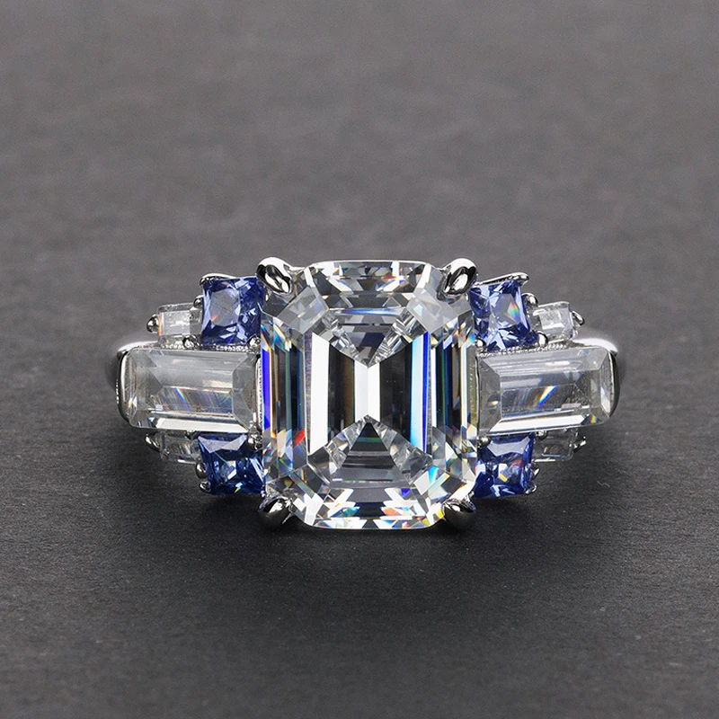 

Женское кольцо из серебра 100% пробы, с топазом, Сапфиром И Рубином, 8 х10 мм