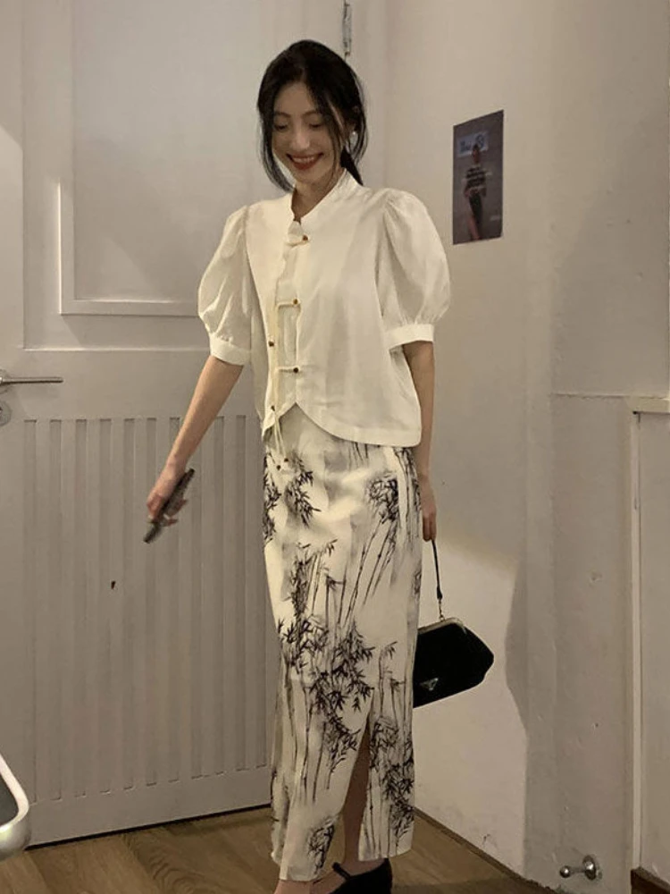 Юбка-миди в китайском стиле