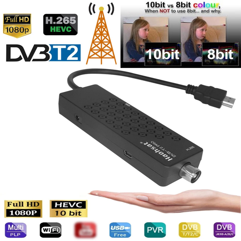 

New Digital Terrestrial Decoder HD TV Set-Top Box DVB T2 USB 2.0 1080p TV Tuner Case Television H.264/H.265 Multimedia Accessory