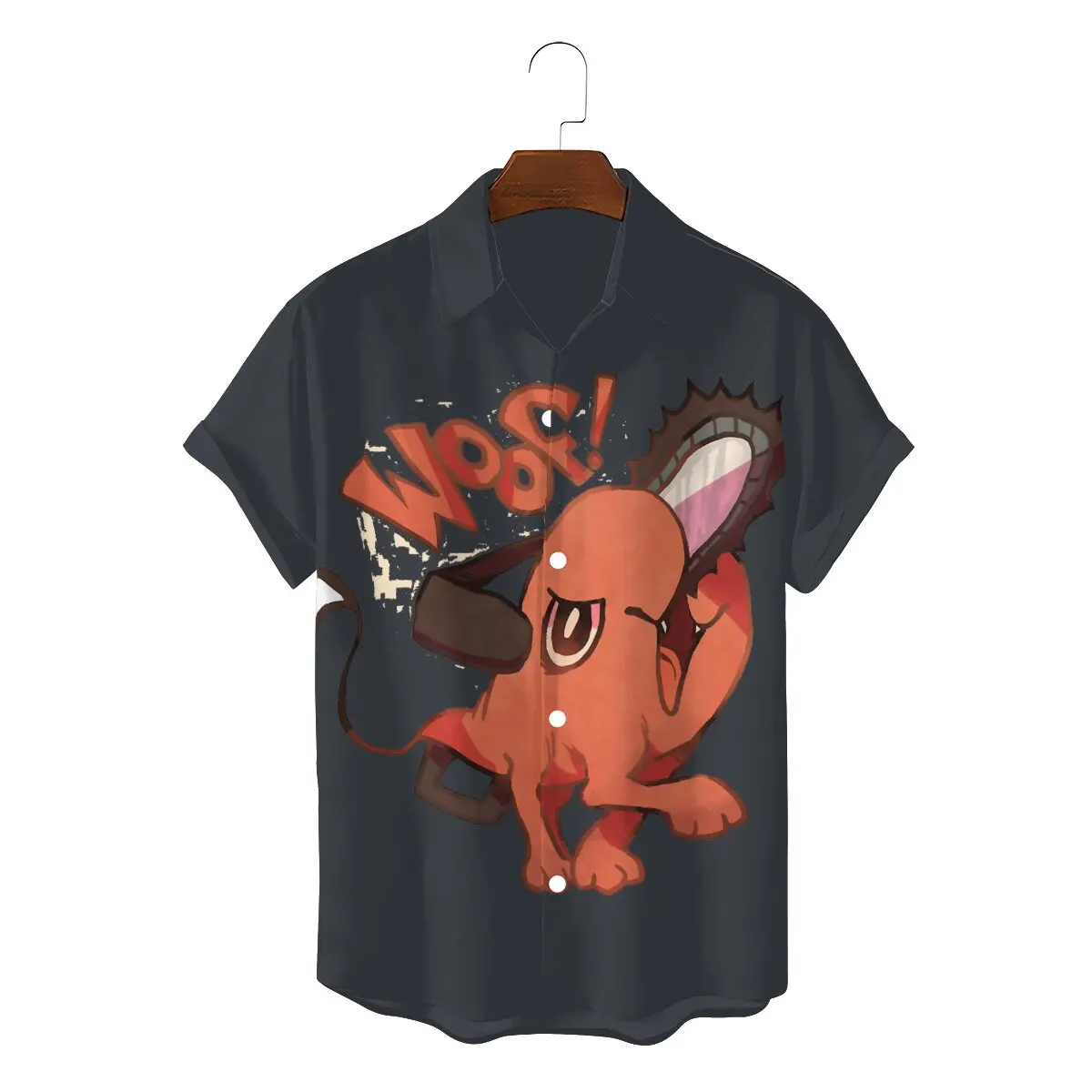 

Chainsaw Man Denji Manga Creative Hawaii Shirt for Men Pochita Woof Square Collar 3D Shirt Hip Hop Gift Clothes Streetwear