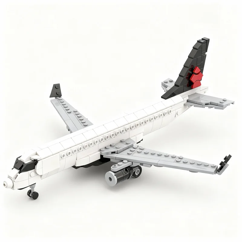 Фото 454 детали MOC: Конструктор «Авиакомпания Air Canada Jazz» (модель Embraer) – Архитектурные блоки, игрушки, идеи для подарков на Рождество, DIY-набор №2