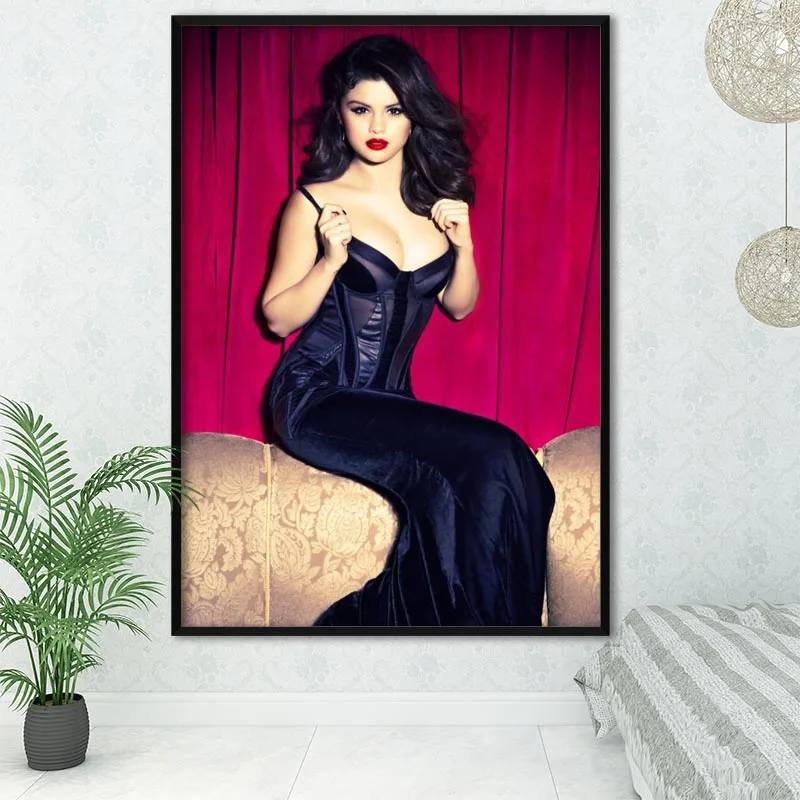 Холщовый постер Селена Гомез Настенный декор для гостиной |