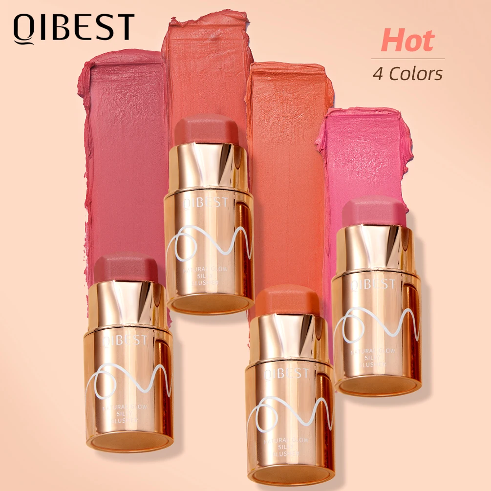 QIBEST Cream Blush Stick Матовые шелковистые румяна для лица Натуральные глаза Щеки Губы