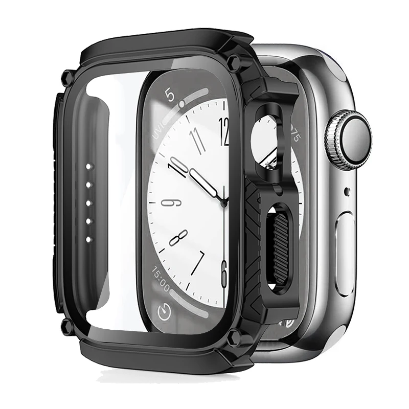 Waterproof Case for Apple Watch Series 7 8 45mm 41mm 44mm 40mm Screen Protector Cover Bumper With film iWatch 5 SE 6 Accessories
