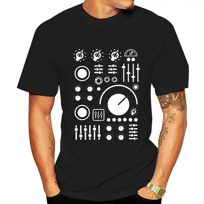 

Мужская футболка синтезатор ручки и циферблаты футболка для женщин мужчин футболка