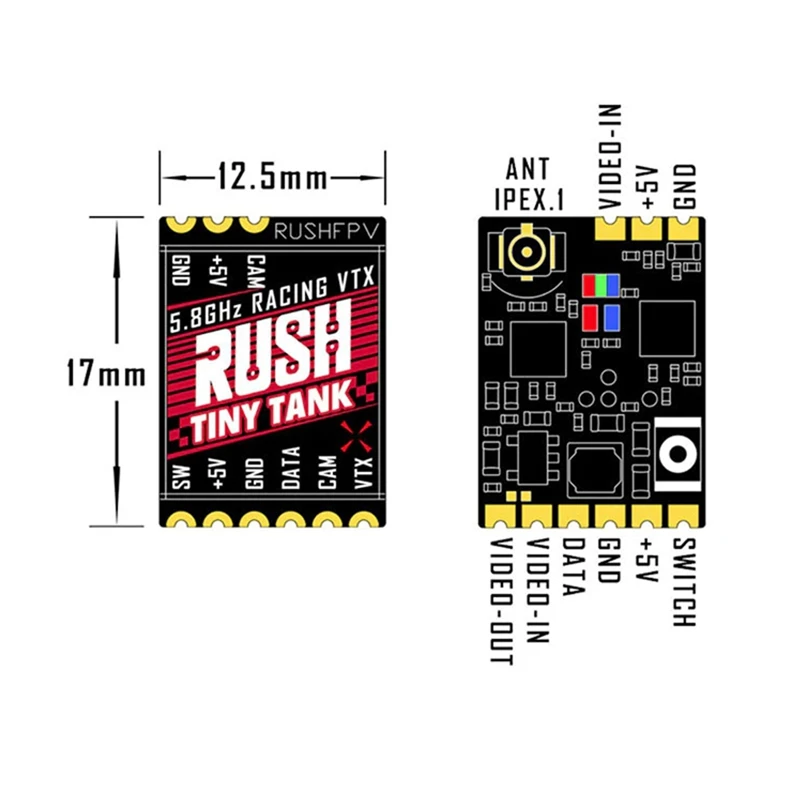 RUSH TINY TANK Nano VTX 48CH 350Mw передатчик 5 В вход со светодиодной платой расширения FPV для