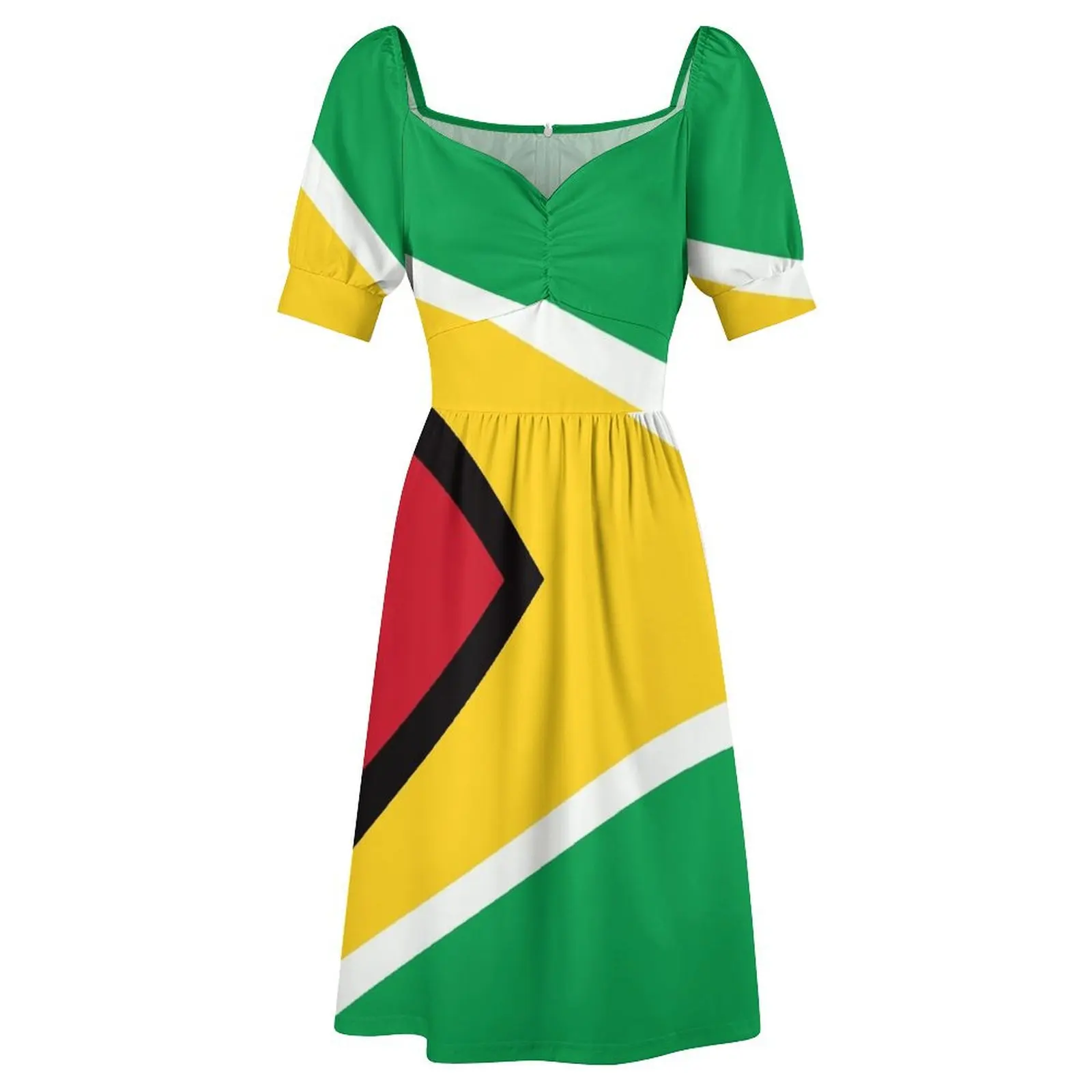 Платье с короткими рукавами и флагом Гайаны женский летний комбинезон женское