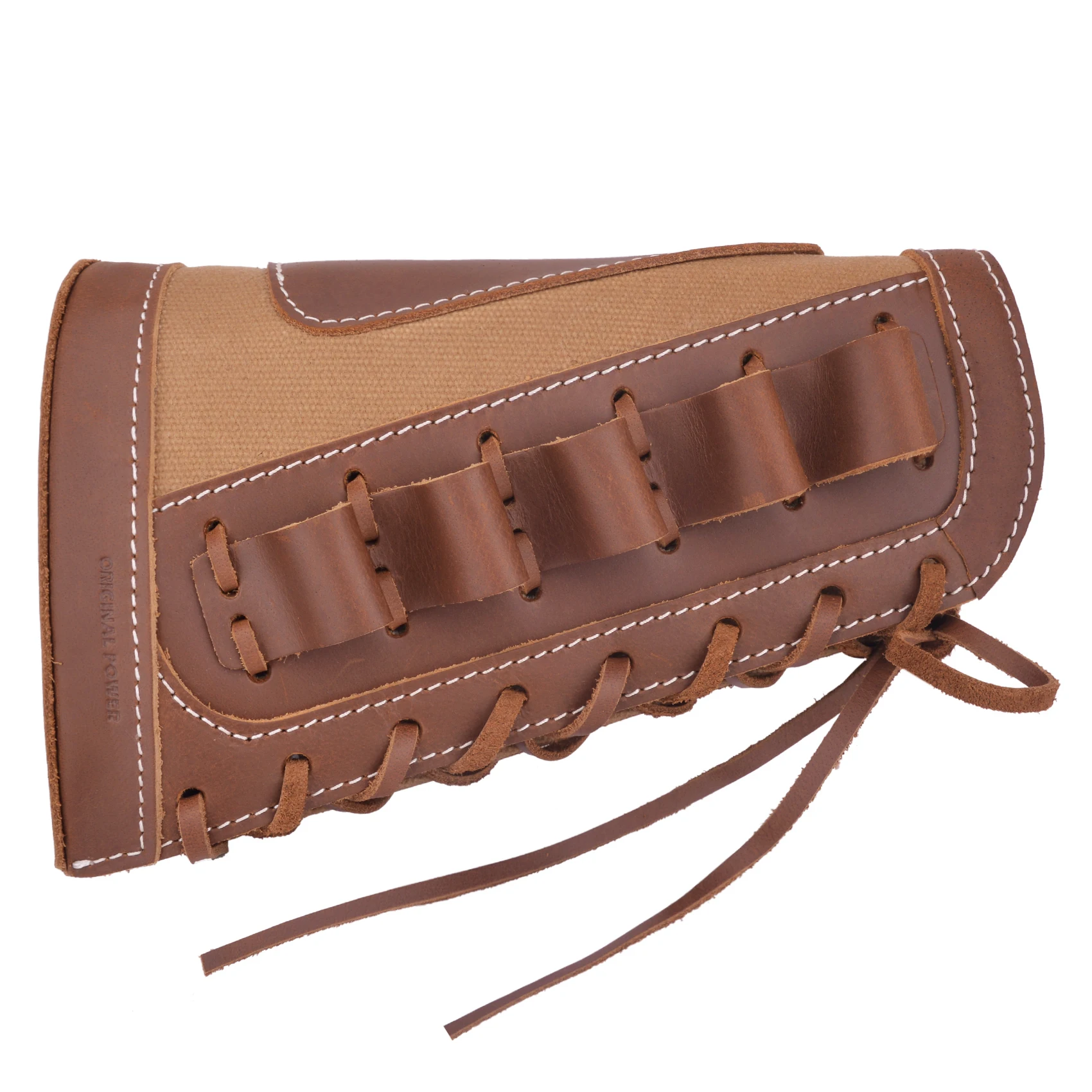 

OP 12 Gauge Leather Canvas Shotgun Buttstock Shell Cartridge Holder Cheek Rest Pad Padded Cover Sleeve