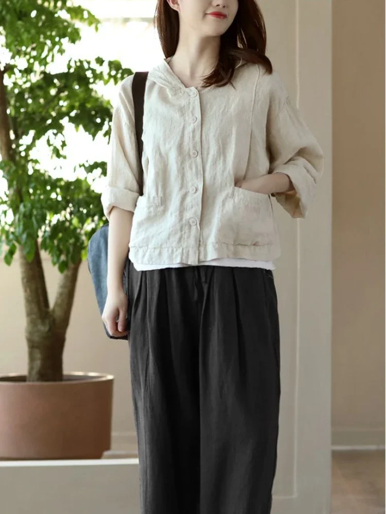 Куртки женские для отдыха свободные удобные однотонные в китайском стиле