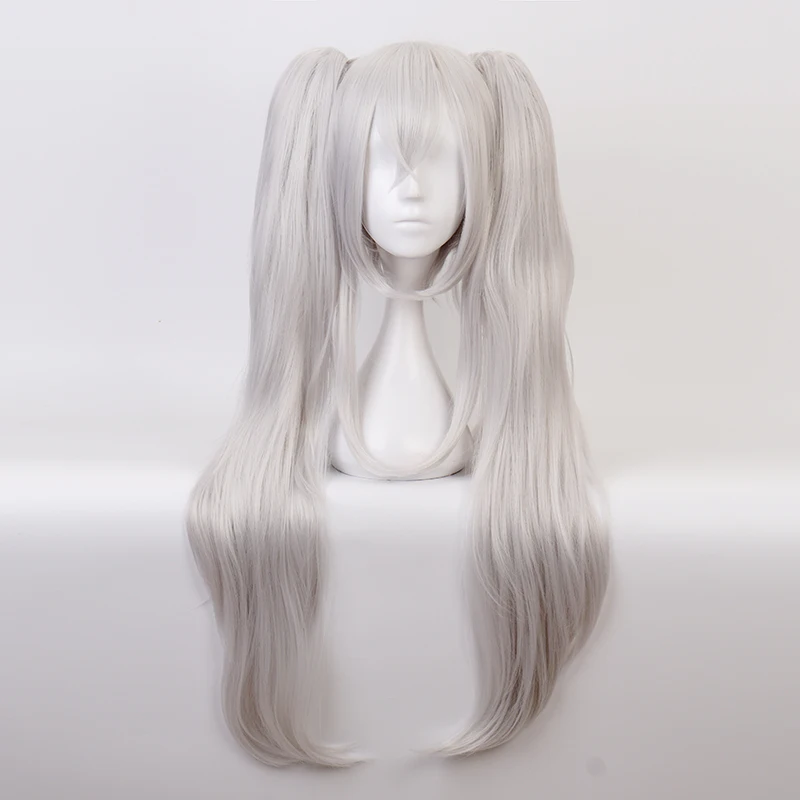 

Azur Lane Cosplay Wig 80cm Silver White Long Heat Resistant Synthetic Wig Azur Lane Vampire Wig Halloween + Wig Cap