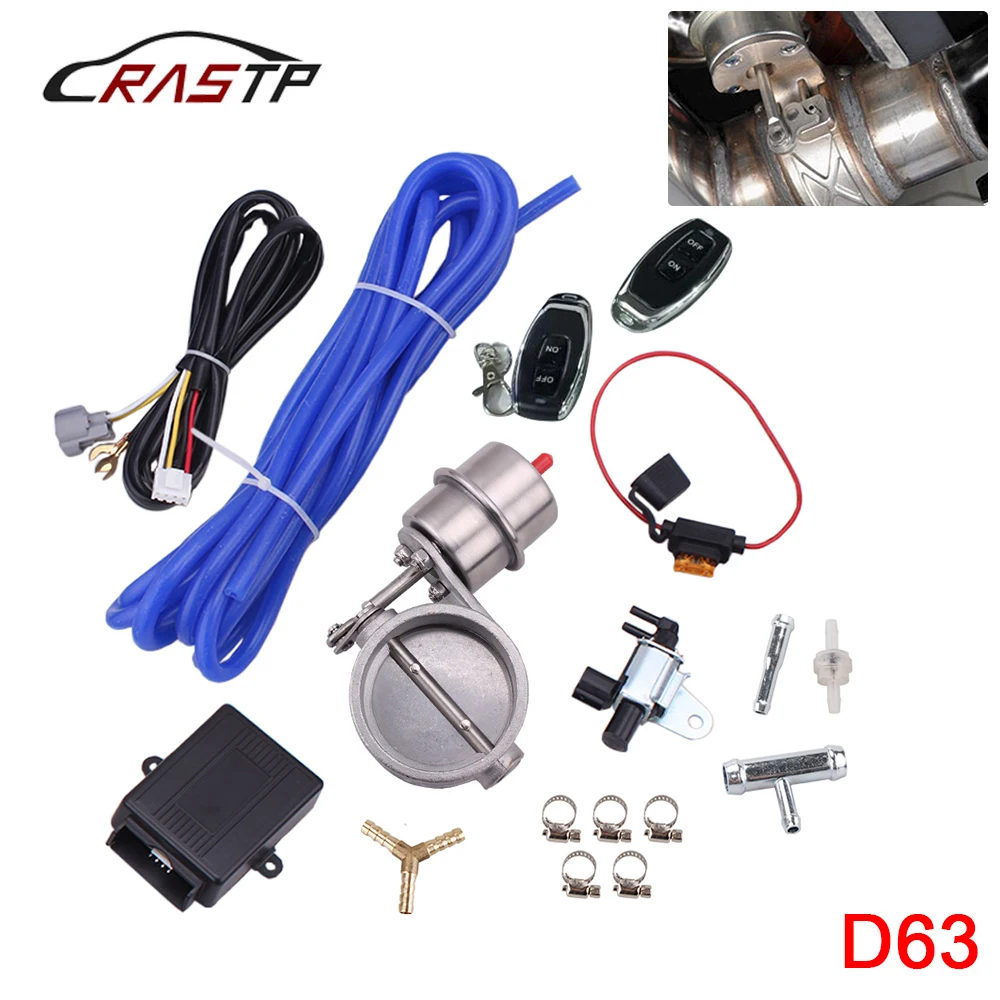 

RASTP-2.5inch Stainless Steel Exhaust Control Valve Vacuum Actuator Open Style Wireless Remote Controller Set RS-BOV042
