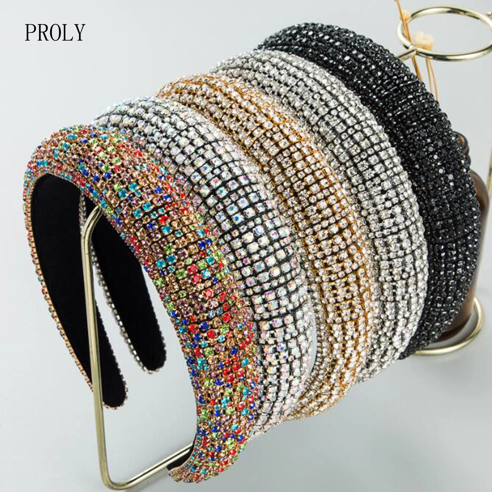 

PROLY New Fashion Headband For Women Wide Side Shining Rhinestone Hairband Top Quality Baroque Hair Accessories Wholesale