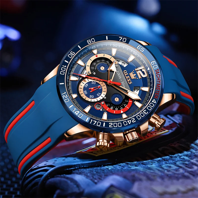 Часы OLEVS для мужчин высокое качество светящаяся дата военные спортивные