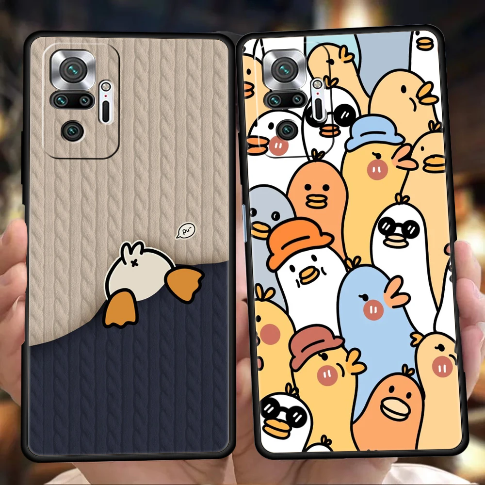Фото Cute Cartoon Duck Phone Case Cover for Redmi 14C 10C Note 14 13 12 10 11 Pro Plus 7 8T K40 K50 Gaming Pro Plus 5G Soft TPU Shell №1