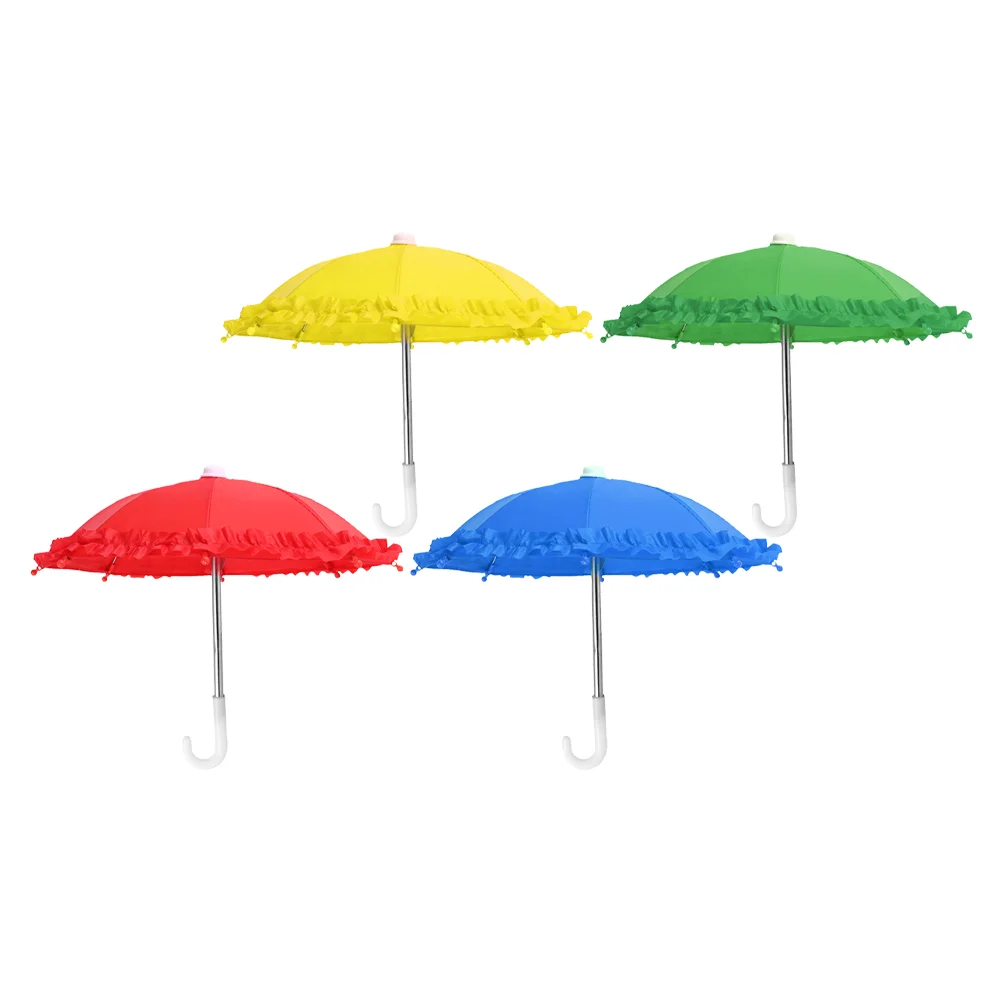 

4 Pcs Lace Toy Umbrella Adorable Umbrellas Lovely Hanging Decors Kids Toys Decorative Pure Color Mini For