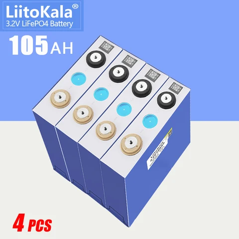 Аккумуляторная батарея LiitoKala Lifepo4, 4 шт., 3,2 Ач, Ач, в, глубокий цикл, 12 В, 24 В, 48 В, EV, лодки, гольф-карты, домашняя солнечная система хранения